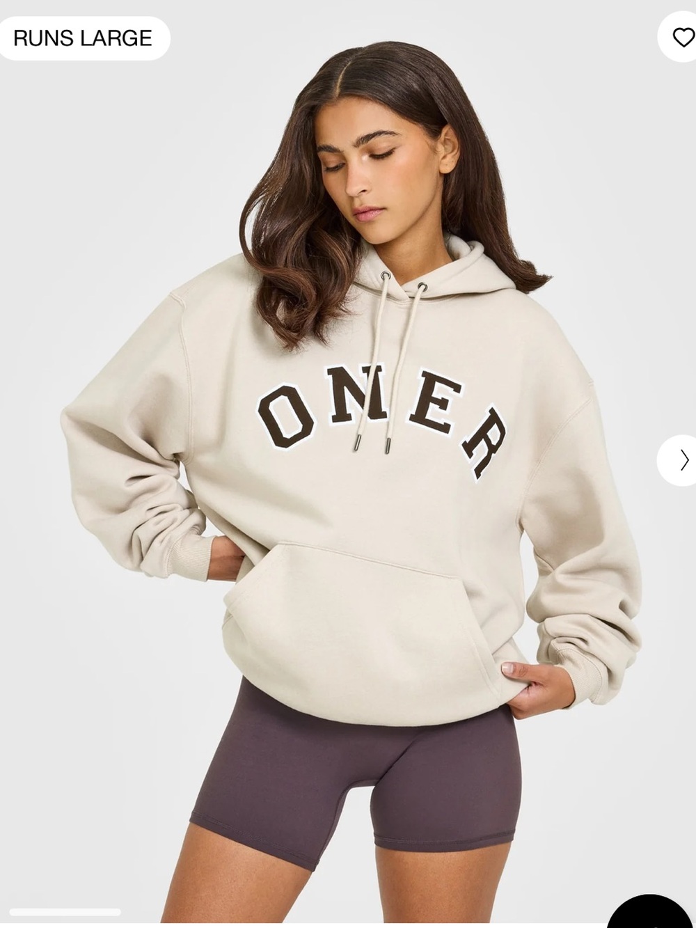 Oner Active FOUNDATIONS OVERSIZED ONER GIRLFRIEND HOODIE - Sand